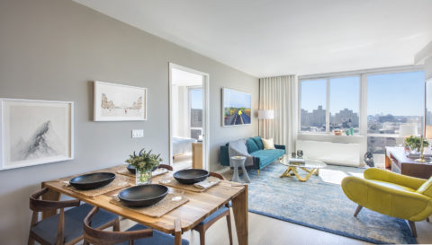 spacious living room with dining area