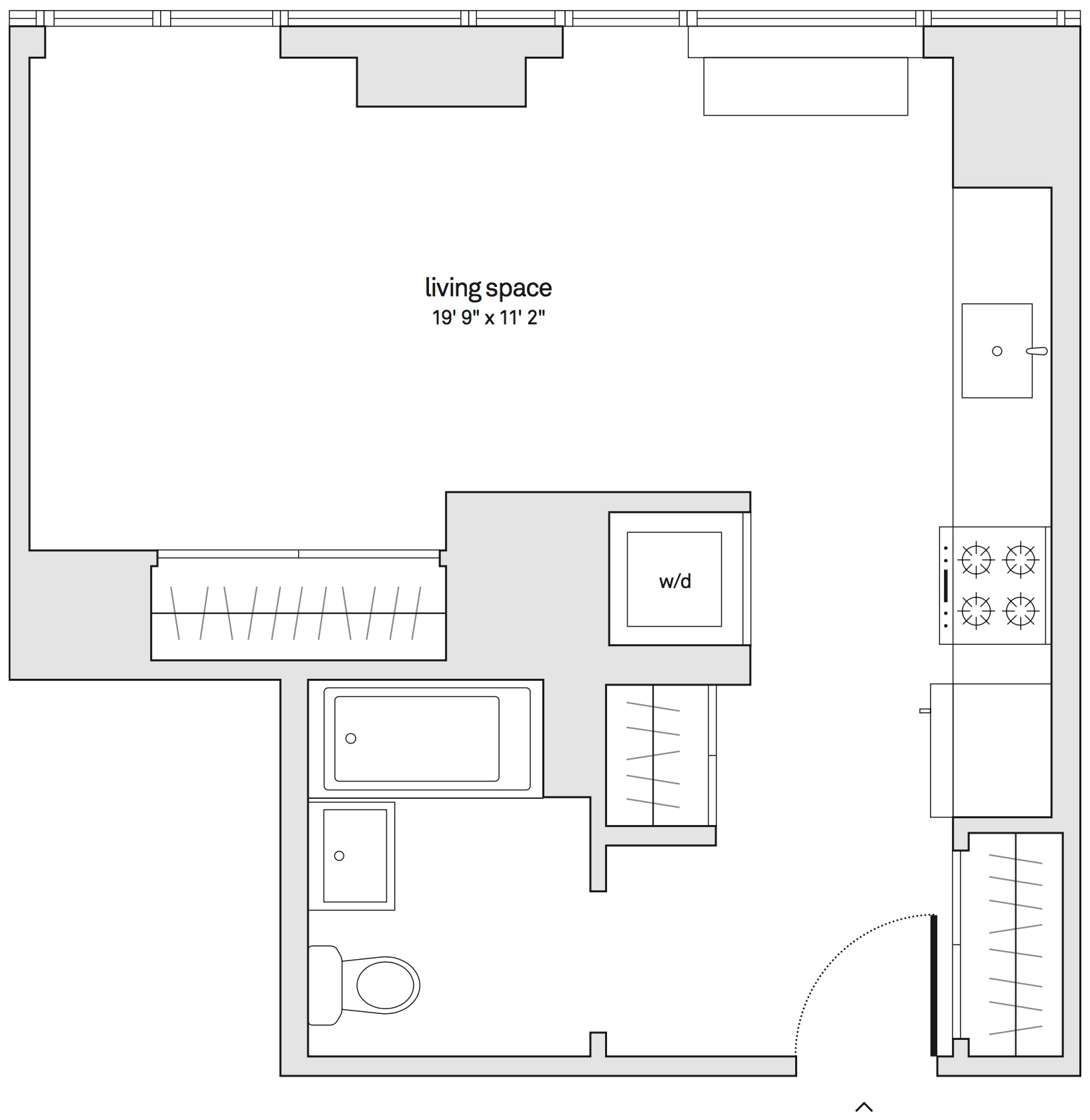 Floorplan of unit 37H.