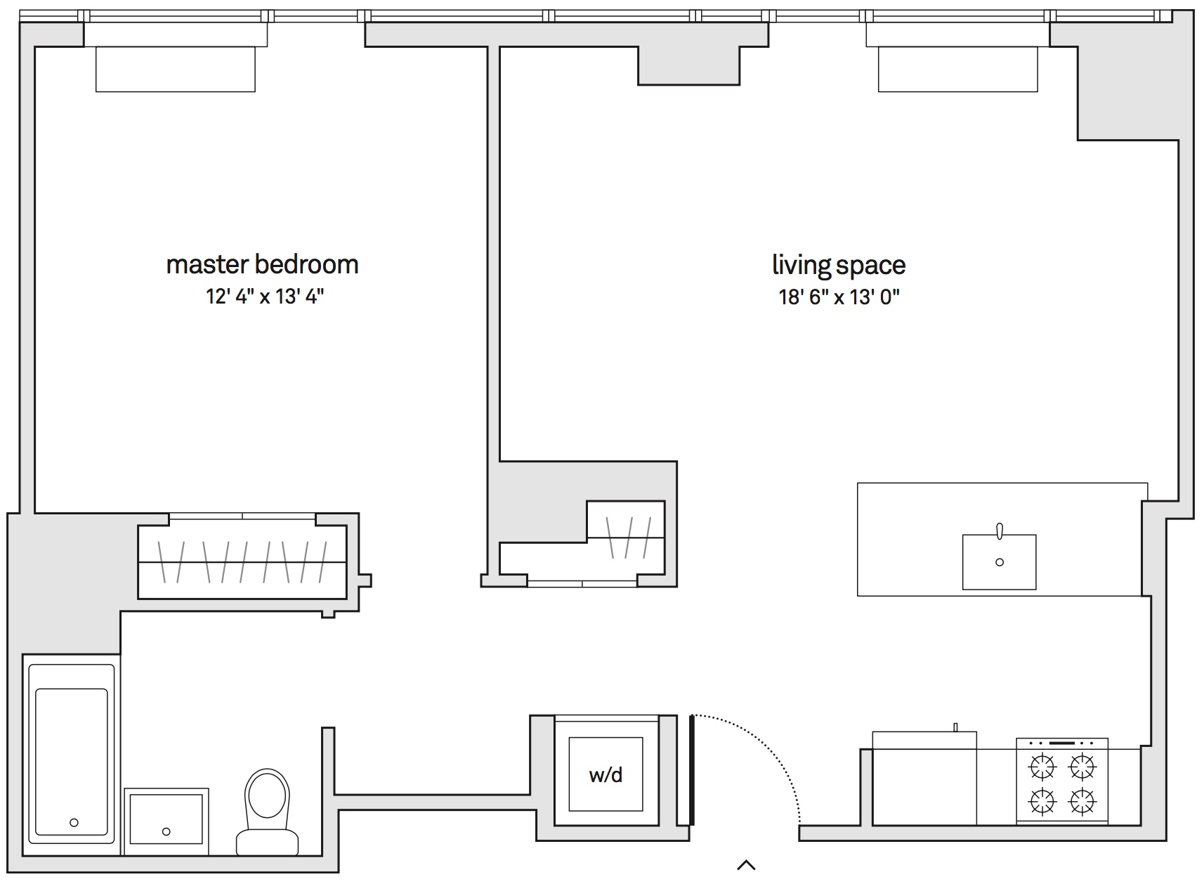 Floorplan of unit PH55H.
