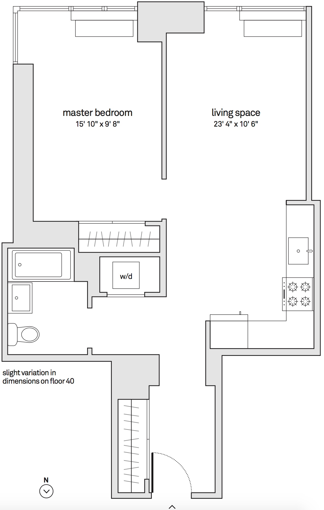Floorplan of unit 29L.