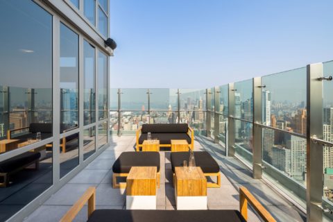 Sky Lounge Terrace with views of brooklyn