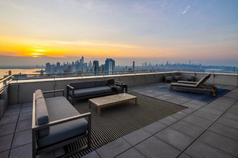 terrace with 360 views at sunset