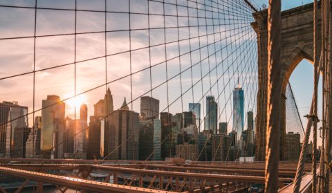 Brooklyn bridge and Manhattan skyline